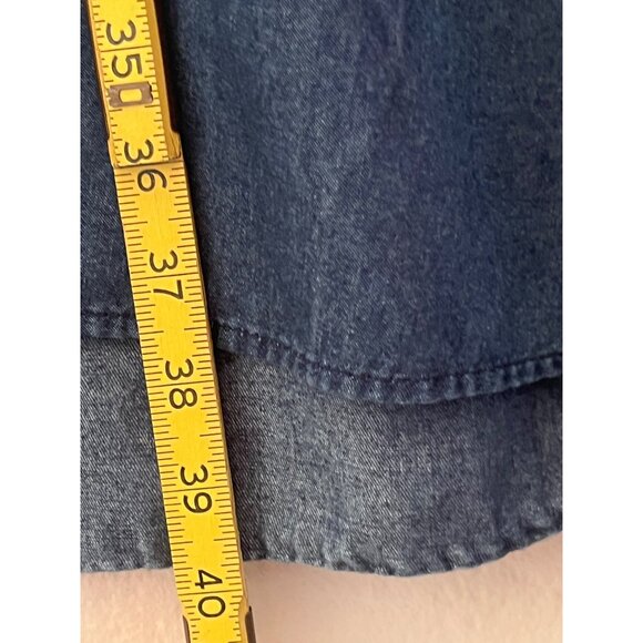 Mie Gabriele 1X Sleeveless Denim Tunic ShirtDress Button Front Closure Y2K - Picture 15 of 16